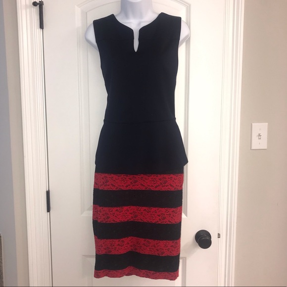 navy blue skirt and black top